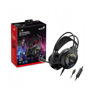 Genius GX GAMING HS-GX580U słuchawki z mikrofonem, czarna, słuchawki, 50 mm