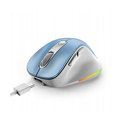 Genius Ergo 9000S Pro Mysz bezprzewodowa, biało-niebieska, 2400DPI