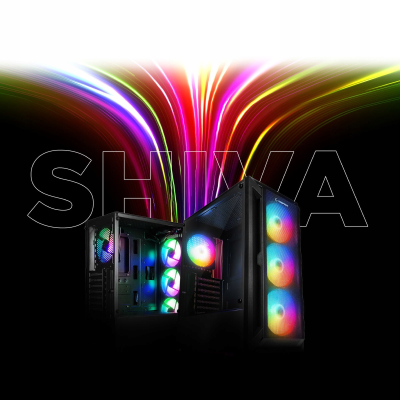 Rampage SHIVA Obudowa PC z oknem 4x wentylator 120mm Rainbow czarna