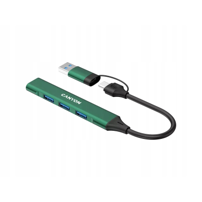 CANYON HUB DS-02 4 w 1 USB-A/C Zielony