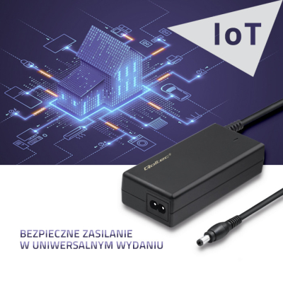 Qoltec Zasilacz desktopowy 84W 12V 7A 5.5*2.5 +kabel zasilający 51109