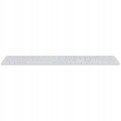 CANYON Klawiatura HKB-W11 UK/US RGB Dwa Tryby Bezprzewodowa Biała