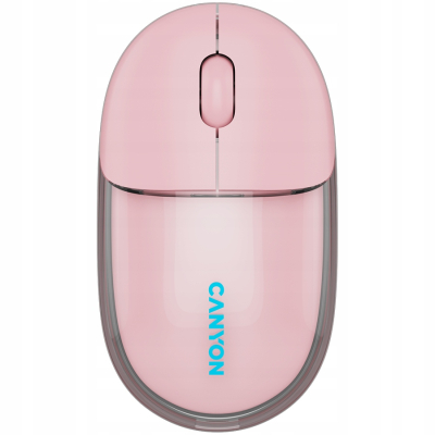 CANYON mouse 24 BT Wireless Transparent Pink - lekka mysz bezprzewodowa