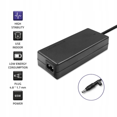 Qoltec Zasilacz do HP 65W 18.5V 3.5A 4.8*1.7 +kabel zasilający 50072