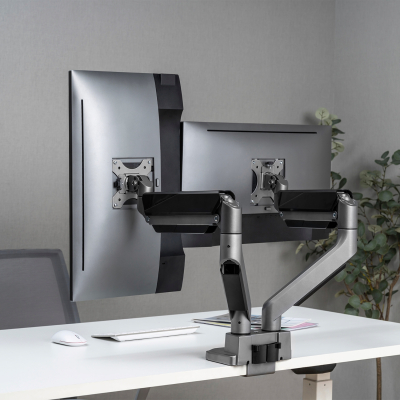 Uchwyt biurkowy na dwa monitory Ergo Office sprężyna gazowa 17