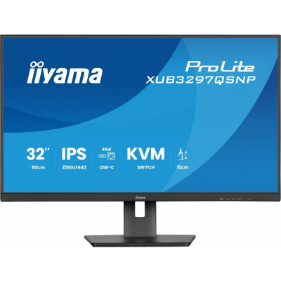 Monitor iiyama 32 cale XUB3297QSNP-B1 IPS QHD USB-C DOCK (95W) KVM RJ45