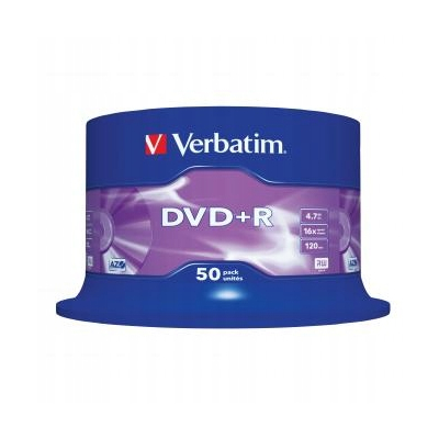 Verbatim DVD+R Matt Silver 4.7GB 16x spindle 50-pack 12cm do archiwizacji