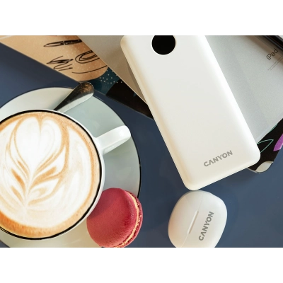 CANYON Powerbank PB-2002 LED 20000 mAh PD 20W QC 3.0 Biały