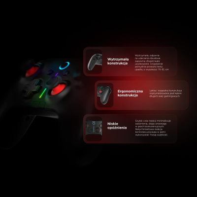 Rampage Hydra Pro Pad bezprzewodowy RGB 2.4G Hall analog stacja ładowania