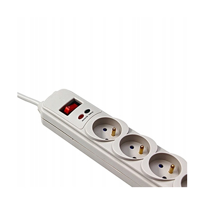 Powerton ENERGY PLUGIX, 3m, 6 gniazdek, biała, LED indikace