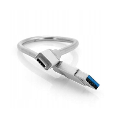 Verbatim USB kabel (3.1), USB A M - USB C (M), 0.3m, srebrny, box, 48868