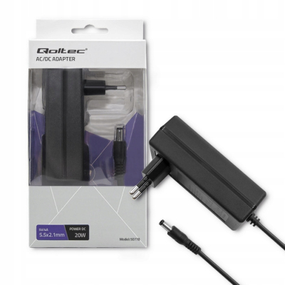 Qoltec Zasilacz wtyczkowy 20W 5V 4A 5.5*2.1