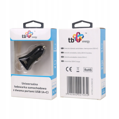 Ładowarka samochodowa uniwersalna USB A+C QC