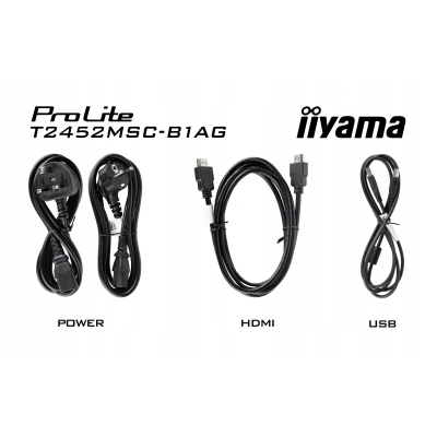 IIYAMA Monitor 24 cale T2452MSC-B1AG 10 PKT. POJ,IPS HDMI DP 7H USB 400cd