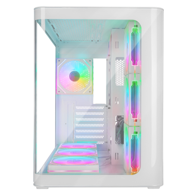 Rampage Loopy Obudowa PC akwarium 7x wentylator ARGB Infinity HUB biała