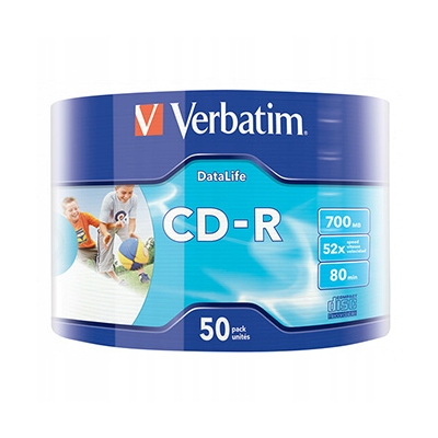 Verbatim CD-R 43794 Inkjet Printable 50-pack 700MB 50x 80min. 12cm wrap