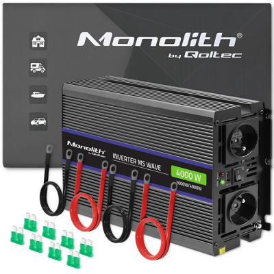 Qoltec Przetwornica Monolith 4000 MS Wave 12V na 230V 2000/4000W USB