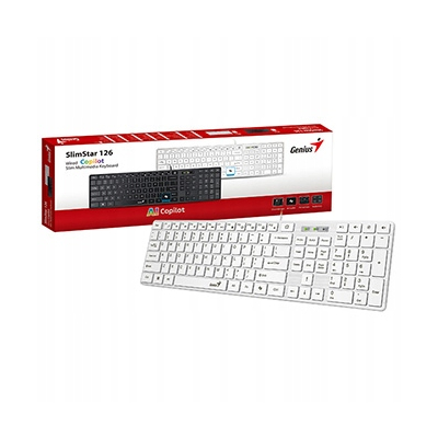 Genius SlimStar 126 COPILOT klawiatura przewodowa (USB) CZ/SK, biała
