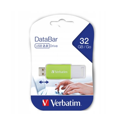 Verbatim USB flash disk, USB 2.0, 32GB, DataBar, zielony, do archiwizacji