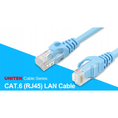 Unitek Y-C814ABL Patchcord UTP kat.6 niebieski 15m