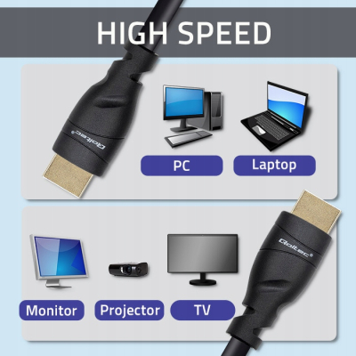 Qoltec Kabel HDMI v2.1 Ultra high speed 8K 60Hz 26AWG GOLD 5m 50353