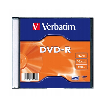 Verbatim DVD-R 43547 4.7GB 16x slim box 1 ks 12cm do archiwizacji danych