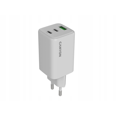 CANYON Ładowarka sieciowa CU65ACC GaN 65W 2xPD 1xQC EU Biała