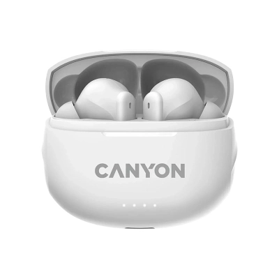 CANYON Słuchawki dokanałowe TWS-8  ENC Białe