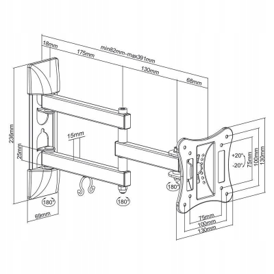 Maclean uchwyt do TV uniwersalny max vesa 100x100 13-27