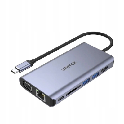 UNITUnitek HUB USB-C D1019B 8 w 1 SKLEP KOZIENICE RADOM