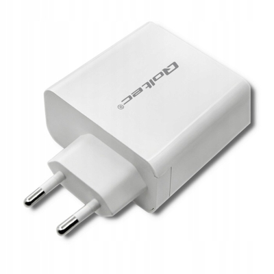 Qoltec Ładowarka sieciowa 63W 5-20V 1.5-3A USB typ C PD USB QC 3.0 Biała