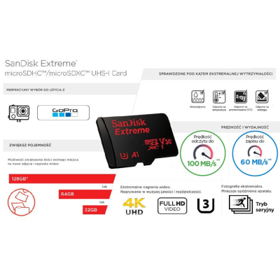 Karta SanDisk EXTREME microSDHC 32 GB 100/60 4K