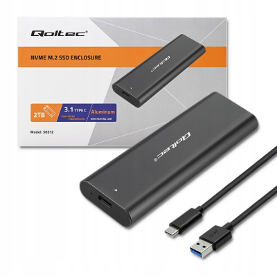 Qoltec Obudowa kieszeń do dysków M.2 SSD NVME PCI-E USB typ C