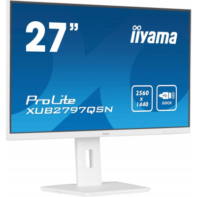 Monitor iiyama 27 cali XUB2797QSN-W2 IPS QHD USB-c Dock HDMI DP PD-65W 2x2W