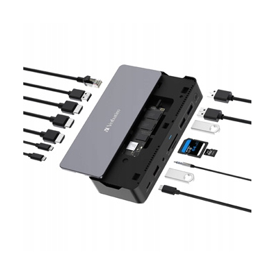 Verbatim Stacja dokująca USB-C Pro 15-port HDMI RJ45 microSD USB-A USB-C