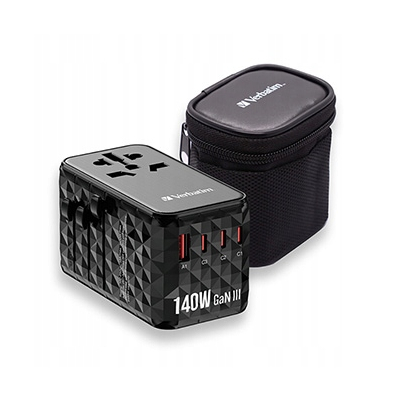 Verbatim adapter podróżny 2x USB-C QC 4+ 1x USB-C PD 3.0 1x USB-A QC 140 W