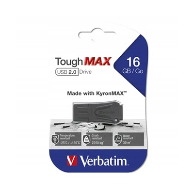 Verbatim USB flash disk, USB 2.0, 16GB, ToughMAX, czarny USB A