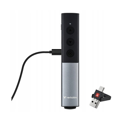 Bezprzewodowy prezenter Agenda, 2.4Ghz, szaro czarny, Verbatim
