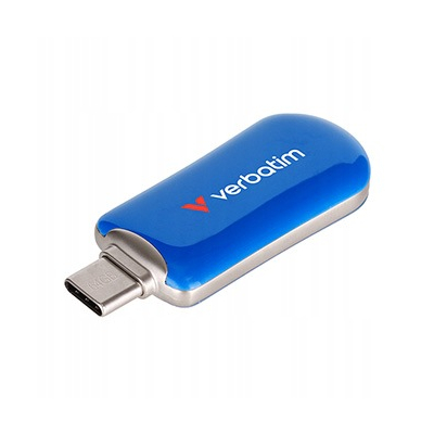 Verbatim USB flash disk, USB C, 64GB, Plectra, niebieski, 30232, USB C
