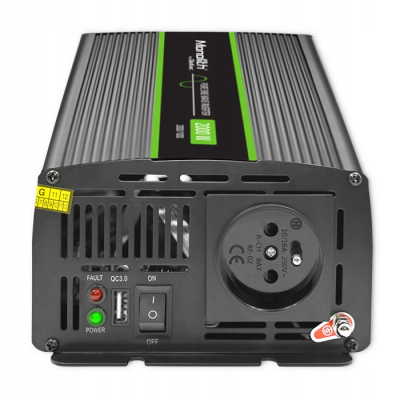 Qoltec Przetwornica napięcia Monolith 1000W 2000W 24V/230V Czysty Sinus