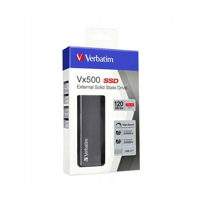 Verbatim SSD Zewnętrzny Vx500, 47441, 120GB, srebrny, 2.5