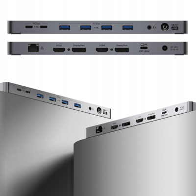 CUDY CS700 Stacja dokująca 13 w 1 10Gbps USB-C 4K 150W