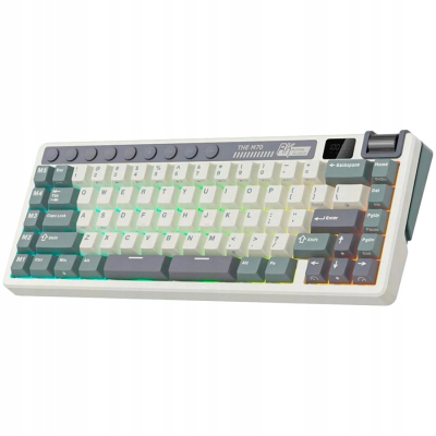 ROYAL KLUDGE RK M70 Cyan Purple Gaming Keyboard Beige switch