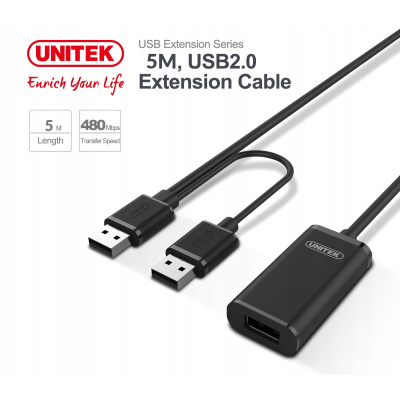 Unitek Y-277 Przedłużacz aktywny USB 2.0 5m