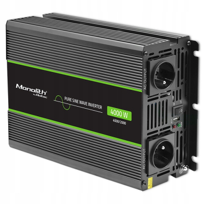 Qoltec Przetwornica napięcia Monolith 2000W 4000W 12V/230V Czysty Sinus