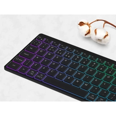 CANYON Klawiatura HKB-W11 UK/US RGB Dwa Tryby Bezprz. Czarna
