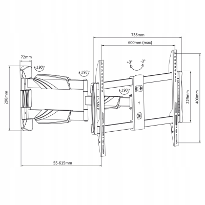 Uchwyt Maclean MC-833 do TV 23-70'' 35kg