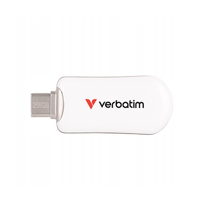 Verbatim USB flash disk, USB C, 256GB, Plectra, biały, 30230, USB C