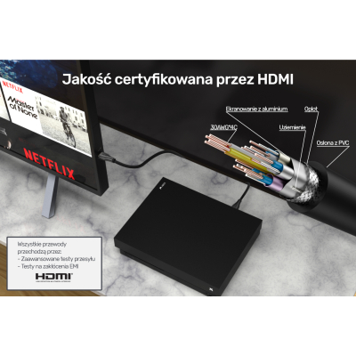 Unitek C1048GB certyfikowany Kabel HDMI v2.0 2m