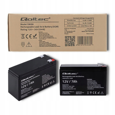 Qoltec Akumulator żelowy 12V 7Ah max.72A AGM